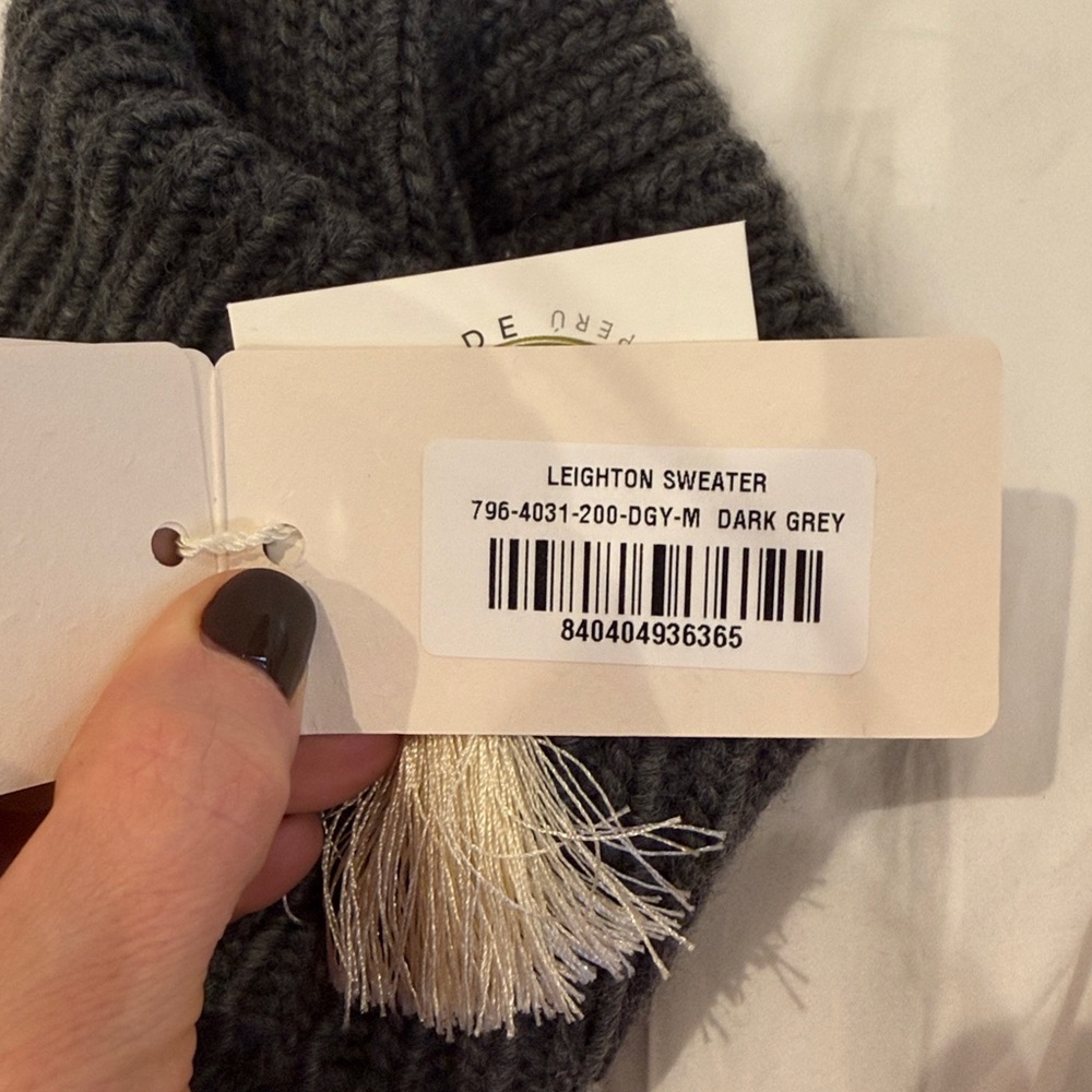 NWT- DOEN Leighton Sweater- Dark Grey - Picture 5 of 7